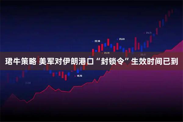 珺牛策略 美军对伊朗港口“封锁令”生效时间已到