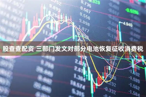 股查查配资 三部门发文对部分电池恢复征收消费税
